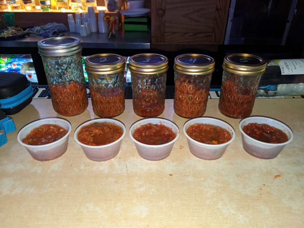 5 salsa tasting