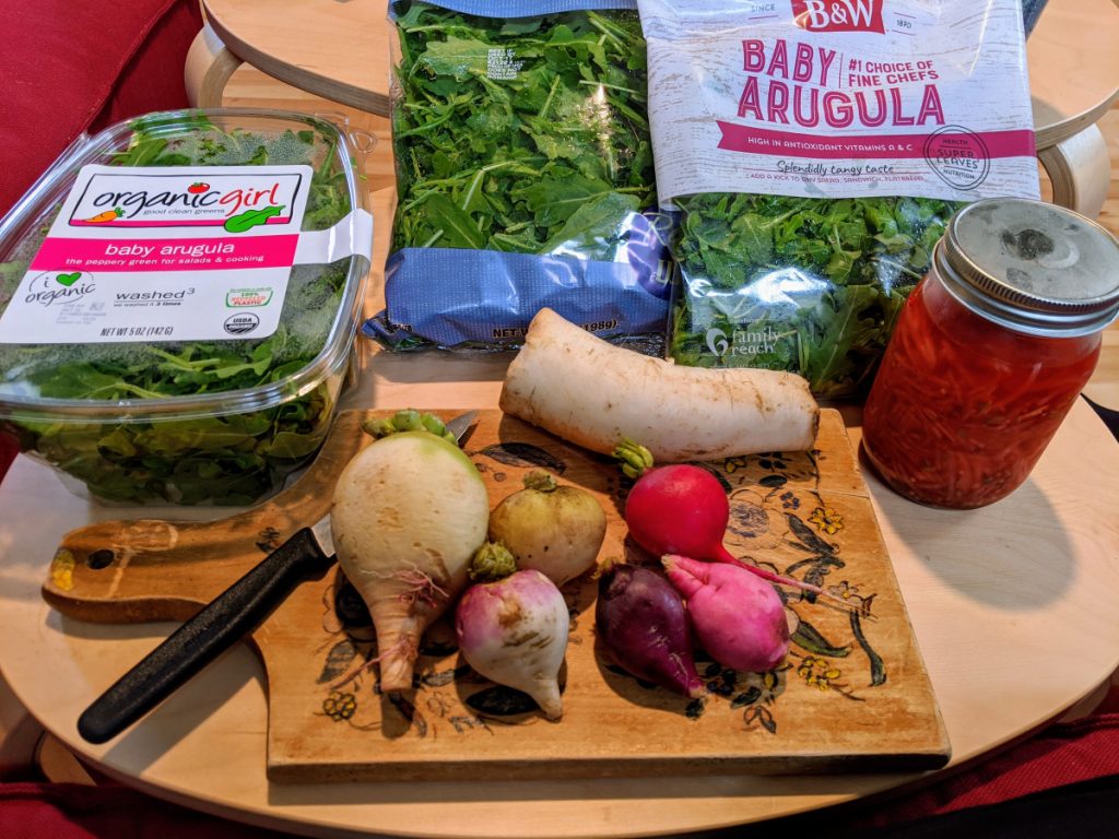 radish and arugula
